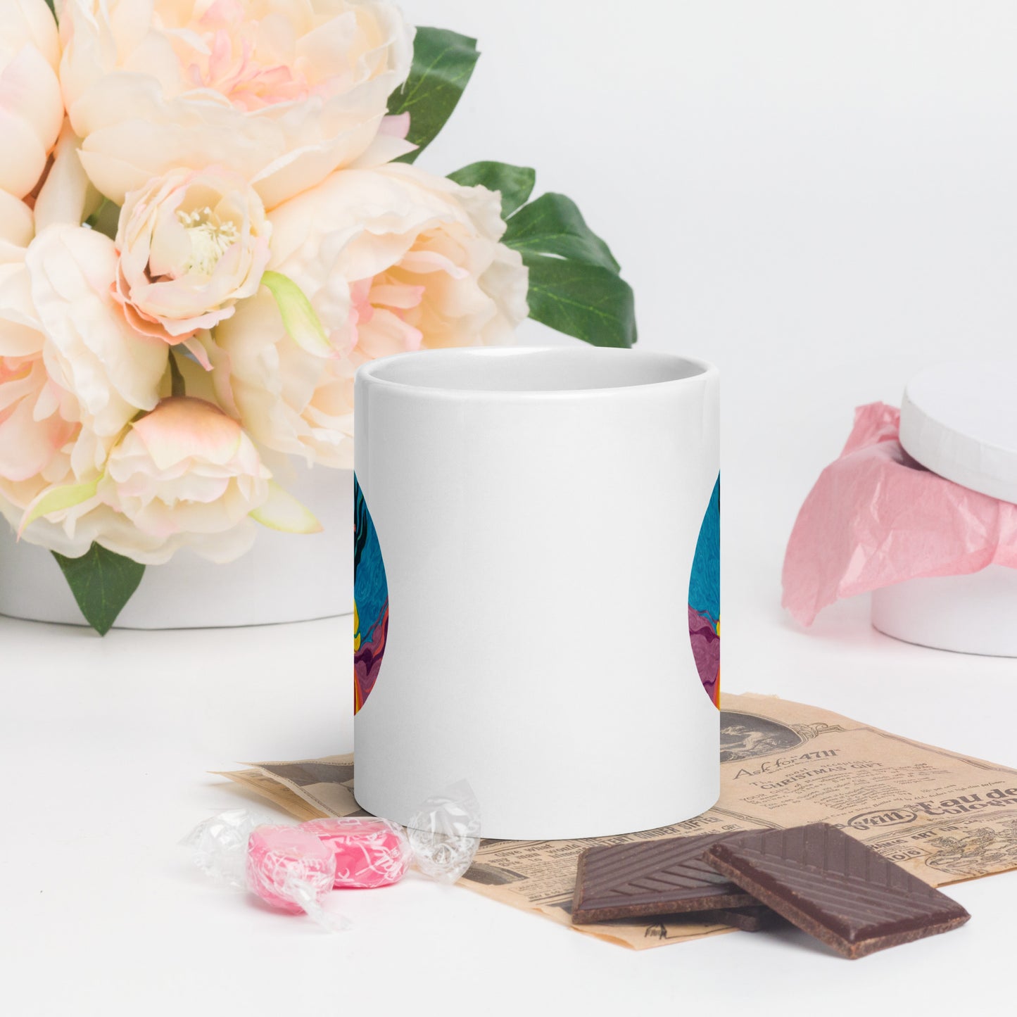 White glossy mug